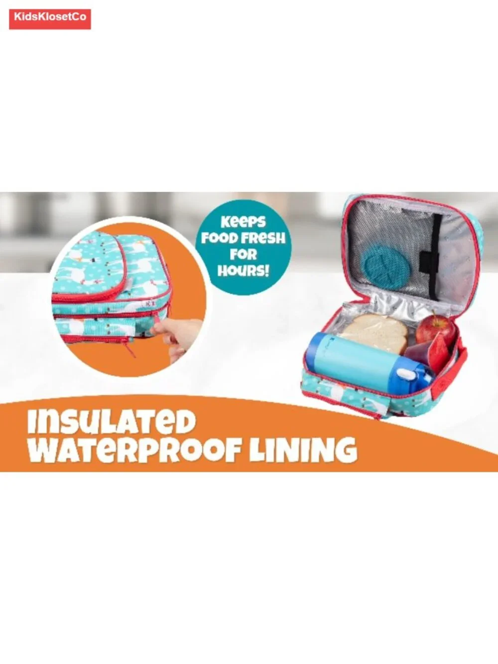 Insulated Lunch Box for Girls - Solid Metal Frame, Hot/Cold Retention, Bottle